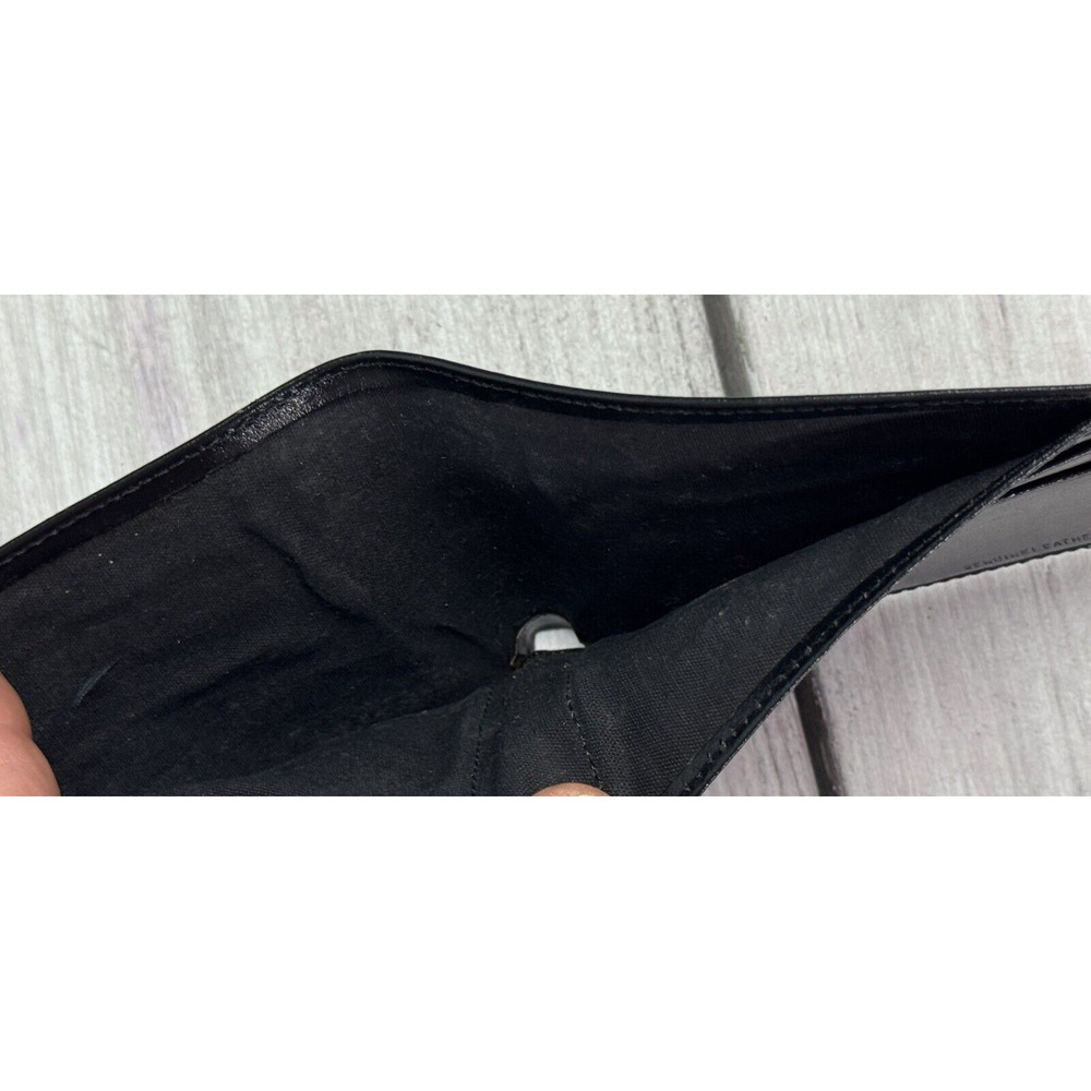 New Mens Bifold Genuine Leather Wallet Pockets Card ID Black Slim Thin - Picture 6 of 12